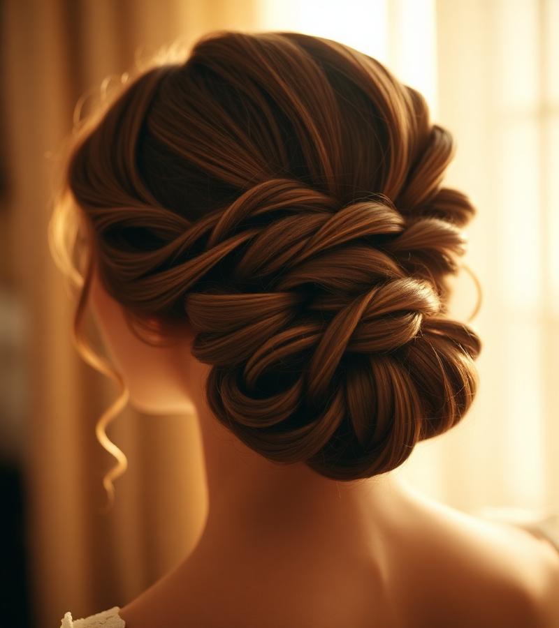 Braided bridal updo
